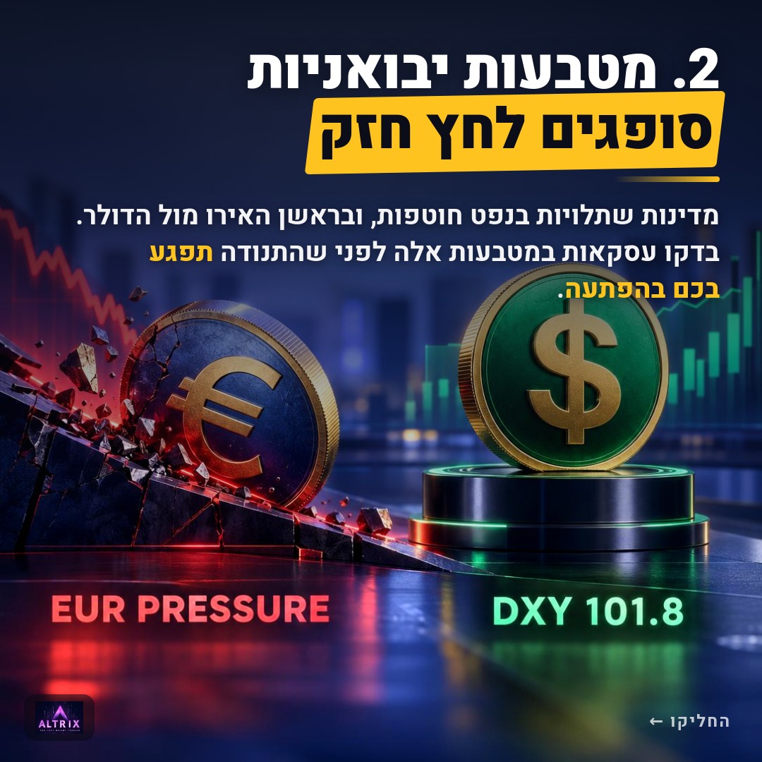 2. מטבעות יבואניות סופגים לחץ חזק